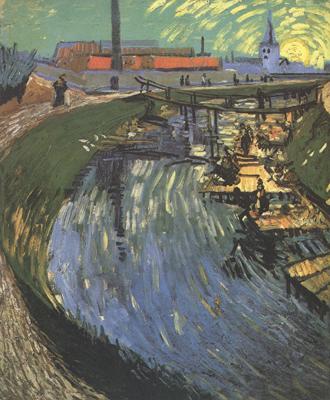 Vincent Van Gogh The Roubine du Roi Canal wtih Washerwomen (nn04) oil painting image